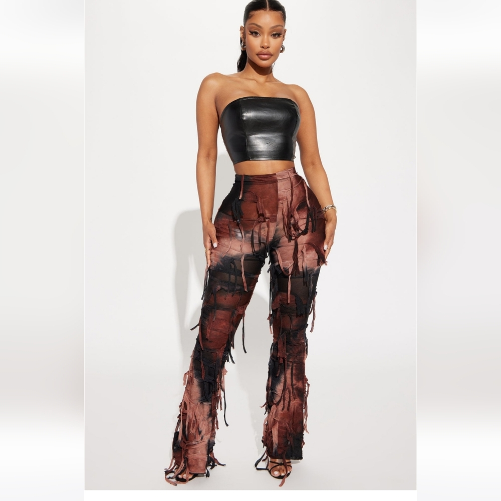 Fashion Nova Brown and Black Flare pants